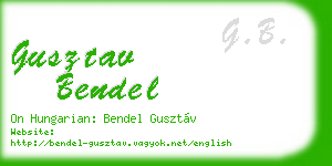 gusztav bendel business card